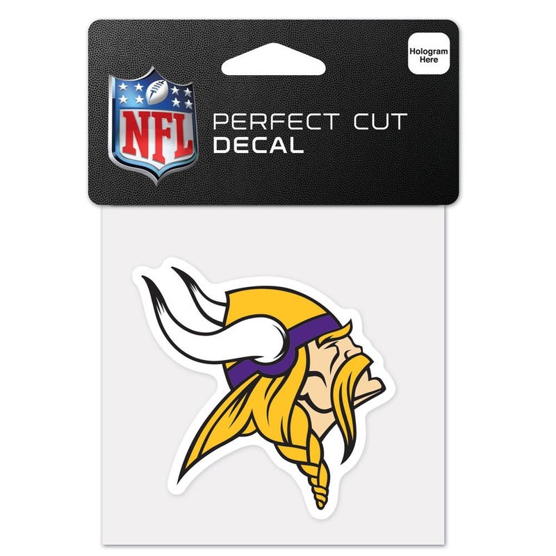 وين كرافت ملصقات بشعار WinCraft Minnesota Vikings مقطوعة بالقالب مقاس 4×4 - Image 1